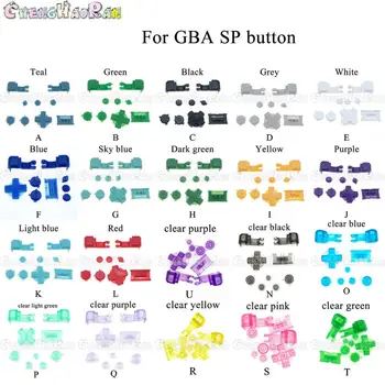 1 комплект 20 цвята As Пластичен пълен набор от бутони за GameBoy Advance SP За GBA SP A B Изберете Старт Включване и Изключване на L и R Бутони комплект D pad