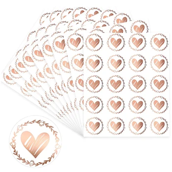 100-200 бр. Прозрачни Бронзови Етикети във формата на Сърце 1,26 См Кръгла Плик, оборудване запечатване Етикет за Сватбени Партита, Покана карта, Подарък Декор, Hang