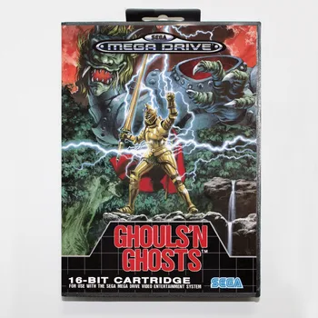 16-bit игри касета Sega MD с търговия на дребно скоростна кутия - игрална карта Ghouls 'N Ghosts за система за Megadrive Genesis