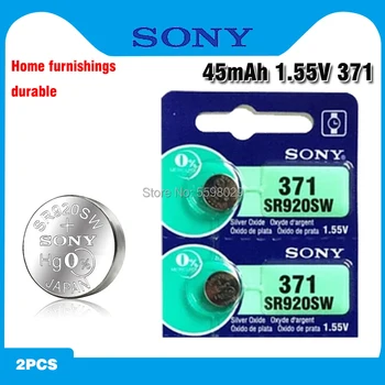 2 елемента Sony 100% Оригинал 371 SR920SW 920 1.55 V Часовници Батерия SR920SW 371 Бутон Монета Клетка ПРОИЗВЕДЕНО В ЯПОНИЯ