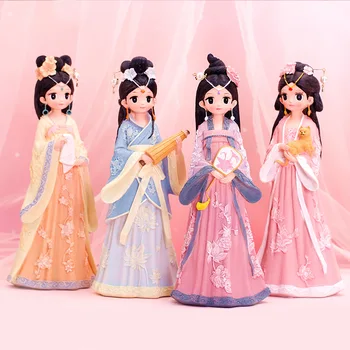 4 тип на НОВА китайска традиция royal принцеса смола Hanfu принцеса кукла играчки Ретро модерни играчки Украшение Модел Подарък