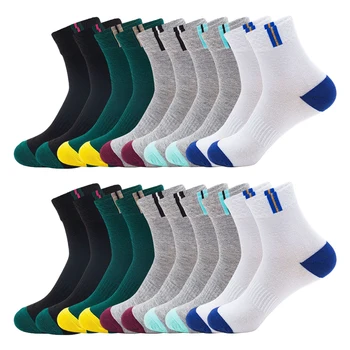 8 Чифта Мъжки Чорапи Дишащи Спортни Чорапи Памучни Чорапи Цветни Абсорбиращи Потта Спортни мъжки Спортни Чорапи Мрежести