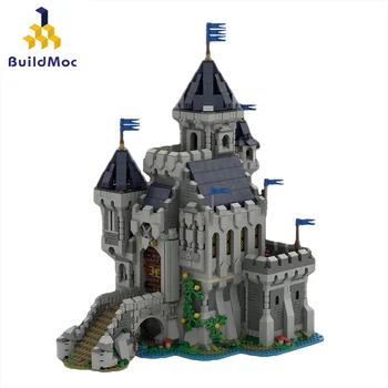 BuildMOC За 31120 Черно-Falconals Рицарски Замък От Средновековна Архитектура, Строителни Блокове, Определени Ретро Град, Улица Тухли Детска Играчка