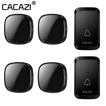 CACAZI Водоустойчив USB Безжичен Звънец 110 db Домашен Интелигентен Звънец 60 място за звънене часовника 2 3 4 5 Бутон 2 3 Приемника 2021 най-Новият