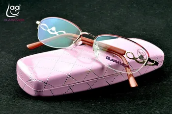 Clara Vida дизайнерски дамски слънчеви очила от титанова сплав с твърд корпус за четене halfrim +1 +1.5 +2 +2.5 +3 +3.5 +4