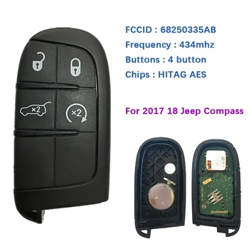 CN086029 Оригинален 4-бутон Умен Автомобилен Ключ За 2018 Jeep Compass дистанционно Управление С 433 Mhz, чип AES Номер 68250335AB