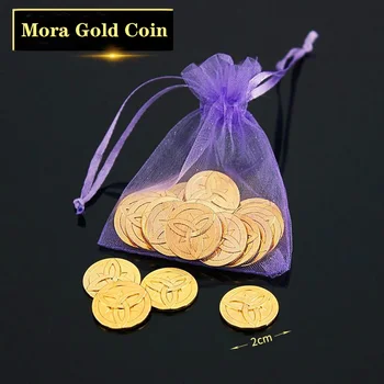 Genshin Impact Mora Монета Художествена Колекция Подаръци Физически Коментари Morax Хелоуин Аниме Cosplay Подпори Аксесоари