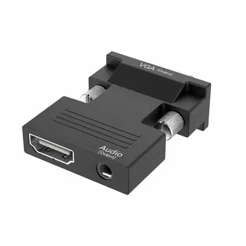 HDMI-съвместим Женски VGA Конвертор с Аудиоадаптером Подкрепа на Изходния Сигнал 1080P за КОМПЮТЪР, Лаптоп, ТЕЛЕВИЗОР Монитор, Проектор