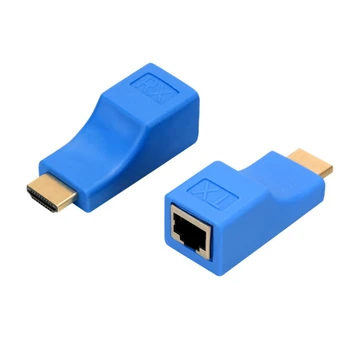 HDMI-съвместим удължител 4K RJ-45 портове lan HDMI-съвместим удължител с дължина до 30 м и по кабел удължител CAT5e / 6 UTP LAN