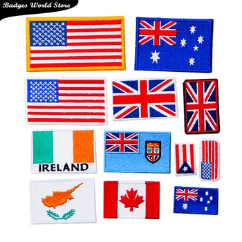 High end Канада САЩ Британски флаг икона Бродирана Апликация Ленти За дрехи kawaii САМ Железни икони на раницата
