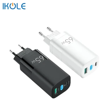 IKOLE GaN 65 W USB Зарядно Устройство за Бързо Зареждане на QC 4 + QC3.0 PD3.0 USB-Type C C PD Бързо Зареждане на Лаптоп MacBook, iPhone, iPad, Samsung