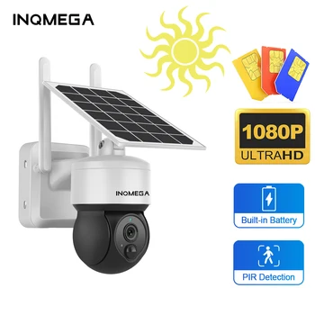 INQMEGA Слънчево Помещение SIM 4G/wi-fi 360 Външна Водоустойчива Камера за Откриване на Човек PIR Камера В Слънчеви Батерии на Камери за наблюдение