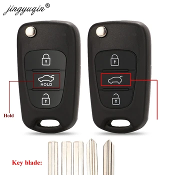 jingyuqin 10 бр./лот, Калъф за дистанционно Откидного ключ за Hyundai Avante I30, IX35 и Kia K2 K5 Sorento Sportage, 3 бутона, Авто Сгъваем Калъф за ключове