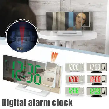 Led Цифров Прожекционен Alarm Clock Usb Зареждане На Електронни Часовници За Събуждане Настолни Часовници Повторение S6o8