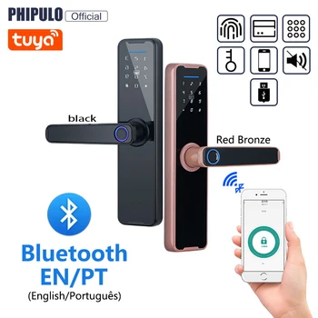 Phipulo F5 Sasha Bluethooth Биометричен пръстов Отпечатък Електронно Заключване на RFID Карта и Дистанционно Отключване на Интелигентна Система за Заключване на вратите