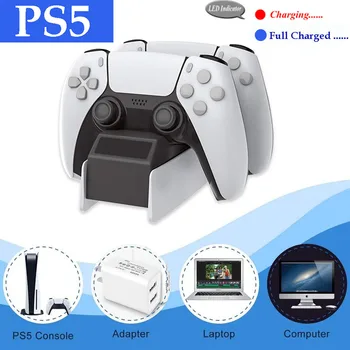 PS5 Контролер Зарядно Устройство Ps5 Контролер зарядно устройство ще захранване на Зарядно устройство Led Индикатори Долна Светлина PS4/PS4 Slim/PS4 Pro Контролер