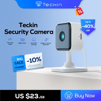 Teckin Cam Вътрешен Ip Wi-Fi Камера 1080 P FHD За Домашна Сигурност Защита за Нощно Виждане 2-Лентов Аудио Камера за Сигурност За Бебето/Домашни Любимци