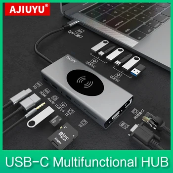 USB C HUB Type C за мулти USB3.0 4K, HDMI Адаптер Докинг станция За Samsung Galaxy Tab S8 Ultra S8 + S7 Plus S6 S7 + USB-C 3,1 Ивица на пристанището
