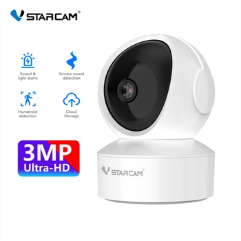 Vstarcam 3MP HD за Телефон Приложение Вътрешна Камера Видеонаблюдение за Нощно Виждане AI Откриване на Човек Аудио Детски Монитор PTZ Камера