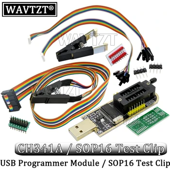 WAVTZT CH341A 24-25 Серия EEPROM, Flash на BIOS от USB Програмист Модул SOP16 SOIC16 Тест Скоба за 25 серии RT809F TL866CS TL866A