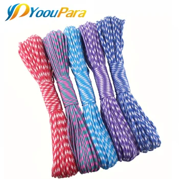 YoouPara 20 бр/лот, 252 цвят, Паракорд, 100 метра, 550, Парашутизъм конец, въже, Тип III, 7 Нишки, въжета