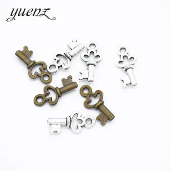 YuenZ 40 бр. висулки старинен сребърен цвят, ключ, Бижута с сплав, Висулки 