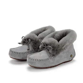 Водоустойчив дамски обувки на плоска подметка от 100% естествена кожа, удобни зимни топли зимни обувки в насипно състояние меху, модни нескользящая дамски обувки