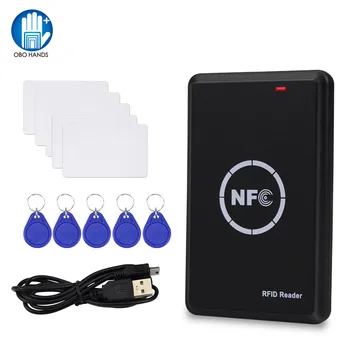 Восъчни Карти NFC 125 khz Ключодържател Копирна RFID Четец за Смарт карти Писател 13,56 Mhz Криптирана Програмист USB UID/T5577 Записваем Етикет