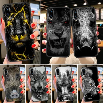 Вълк лъв, мечка, Тигър Калъф За телефон Huawei Honor 6 7 8 9 10 10i 20 A C X-Lite Pro Play черно 3D водоустойчив калъф с шарките на доста