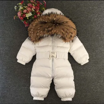 Детско зимно палто 2020 г. / Зимен зимен гащеризон / Яке от естествена кожа