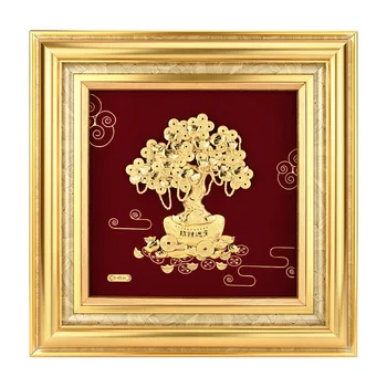 Златни Листа Пари Дърво Златна Фолио, Боядисване на Дърво на Живота, Дърво на Късмета Златни Листа Занаяти Стенни Художествени Картини за вашия интериор Дневна