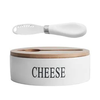 Кана за масло с капак и маслорезкой, контейнер за сирене с капак, за разпръскване на масло, 2 в 1, средство за съхраняване на сирене е без мирис масло