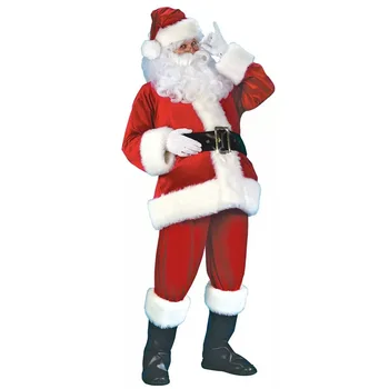 Костюм на Дядо Коледа за Cosplay, Дрехи, Облечена За Коледа, Мъжки Коледен Костюм, Топъл Коледен Костюм на Дядо Коледа За Възрастни