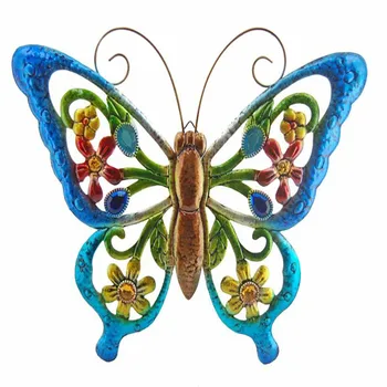 Метални 3d Пеперуди, Стенни Художествени Декорации, Украси За Дома И Градината, Прокручивающиеся Антена С Кука За Удобно Окачване на