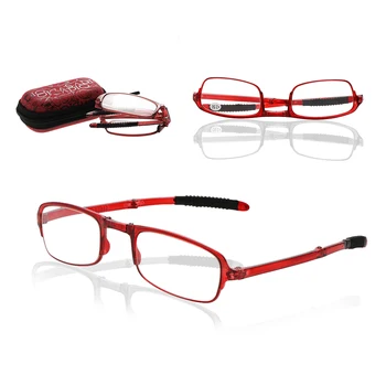 Модни сгъваеми очила унисекс с футляром, Преносима Метална дограма, с Лупа от очила, Дамски, мъжки слънчеви очила за грижа за очите + 1,0 ~ + 4.