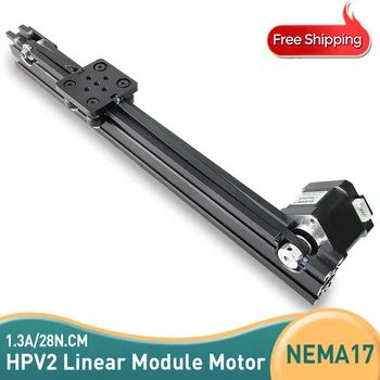 Модул линейно движение HPV2 150-350 мм с шаговым двигател NEMA17 17HS4401S 34 мм или 40 мм За монитор 3D принтер