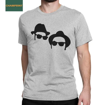 Мъжки t-shirt Elwood & Jake The Blues Brothers, ежедневни тениска от чист Памук, тениски с къс Ръкав и Кръгло деколте, Дрехи 4XL 5XL 6XL