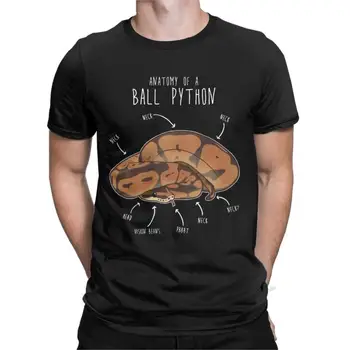 Мъжки Тениски Anatomy Of A Ball Python, Новост, Памучни Тениски, тениски с Къс Ръкав, Змия, пълзящо растение, Кръгъл Отвор, Дрехи, Големи Размери