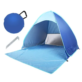 Плажна Палатка, Плажна шатра за Сянка 2/3 човек със защита от ултравиолетови лъчи, Преносим плажна палатка с Навес от слънцето, лека и лесна инсталация