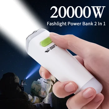 Преносим Мини-Фенерче силно Осветление Power Bank 2 В 1 Водоустойчива Ултра Ярко Фенерче USB Акумулаторна батерия Мощен Фенер с Крушка