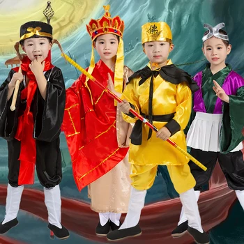 Пътуване На Запад Костюм За Деца И Възрастни Тан Монах Сун Укун Кралят На Маймуните Cosplay Облекло Хелоуин Забавно Облекло