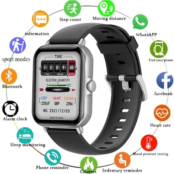 Смарт Часовници Мъжки Дамски Спортни Фитнес Тракер за Мониторинг на Сърдечната Честота Сън Smart-Часовници Smartwatch за Android и iOS Телефон