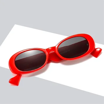 Старинните Малки Овални Дамски Слънчеви Очила Модерен Тенденция на Сини Червени Бежови Точки Мъжки Сиви Лещи Нюанси Слънчеви Очила с UV400